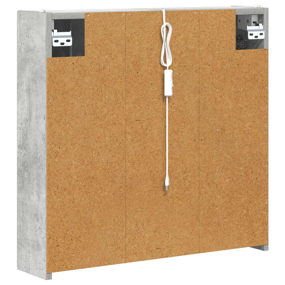 Produktbild för Badrumsspegelskåp Betonggrå 63,5 x 15,5 x 60,5 cm