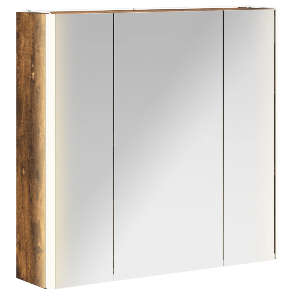 Produktbild för Badrumsspegelskåp Rökt ek 63,5 x 15,5 x 60,5 cm Konstruerat trä