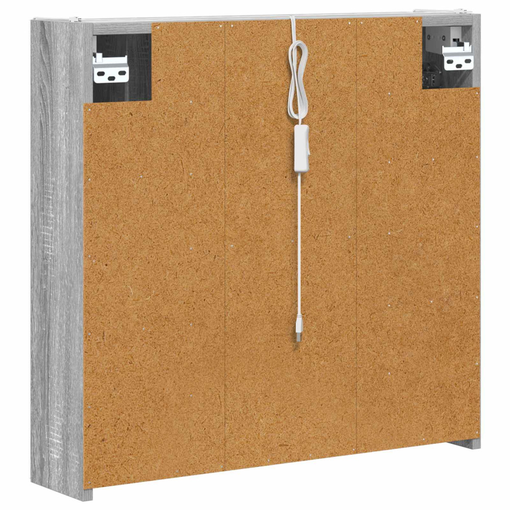Produktbild för Badrumsspegelskåp Grå Sonoma 63,5 x 15,5 x 60,5 cm
