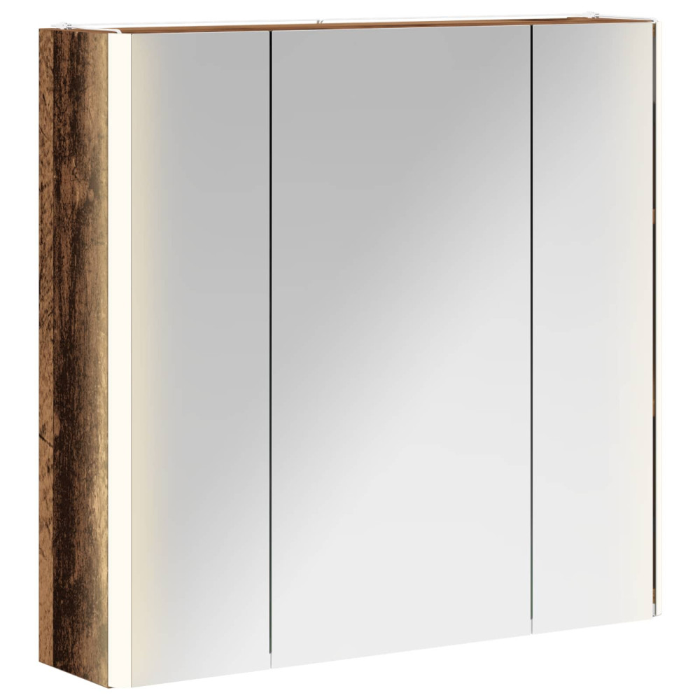 Produktbild för Badrumsspegelskåp Gammalt trä 63,5 x 15,5 x 60,5 cm