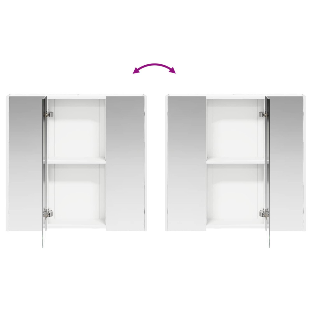 Produktbild för Badrumsspegelskåp Vit 73.5 x 15.5 x 70 cm Konstruerat trä