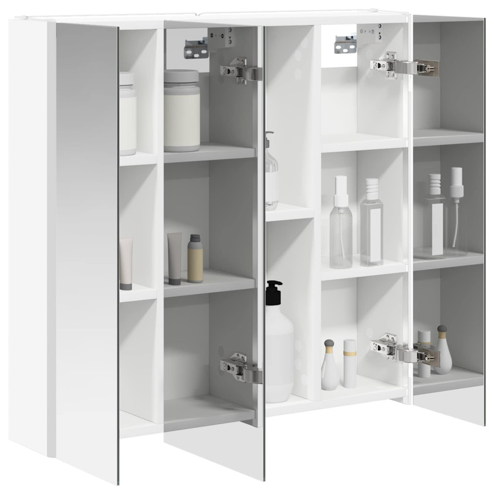 Produktbild för Badrumsspegelskåp Vit 73.5 x 15.5 x 70 cm Konstruerat trä