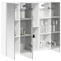 Produktbild för Badrumsspegelskåp Vit 73.5 x 15.5 x 70 cm Konstruerat trä