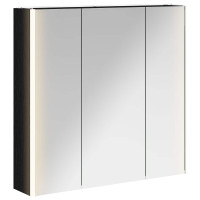 Produktbild för Badrumsspegelskåp Svart Ek 73.5 x 15.5 x 70 cm Konstruerat trä