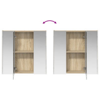 Produktbild för Badrumsspegelskåp Sonoma-ek 73.5 x 15.5 x 70 cm Konstruerat trä