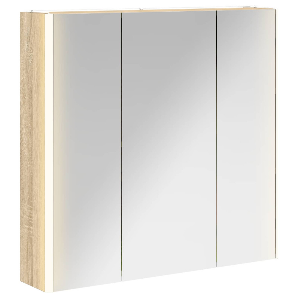 Produktbild för Badrumsspegelskåp Sonoma-ek 73.5 x 15.5 x 70 cm Konstruerat trä