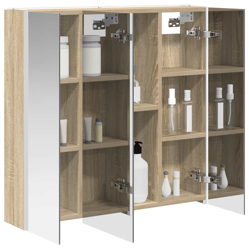 Produktbild för Badrumsspegelskåp Sonoma-ek 73.5 x 15.5 x 70 cm Konstruerat trä