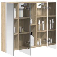 Produktbild för Badrumsspegelskåp Sonoma-ek 73.5 x 15.5 x 70 cm Konstruerat trä