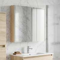 Produktbild för Badrumsspegelskåp Sonoma-ek 73.5 x 15.5 x 70 cm Konstruerat trä