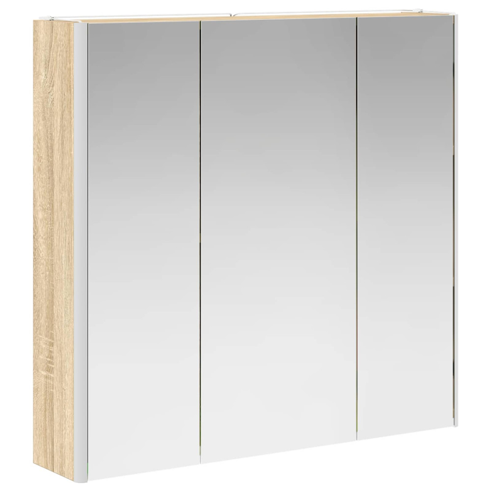 Produktbild för Badrumsspegelskåp Sonoma-ek 73.5 x 15.5 x 70 cm Konstruerat trä