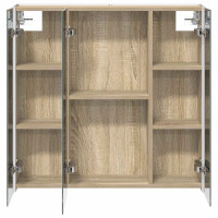Produktbild för Badrumsspegelskåp Sonoma-ek 73.5 x 15.5 x 70 cm Konstruerat trä