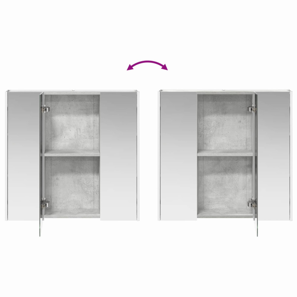 Produktbild för Badrumsspegelskåp Betonggrå 73.5 x 15.5 x 70 cm Konstruerat trä