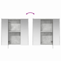 Produktbild för Badrumsspegelskåp Betonggrå 73.5 x 15.5 x 70 cm Konstruerat trä