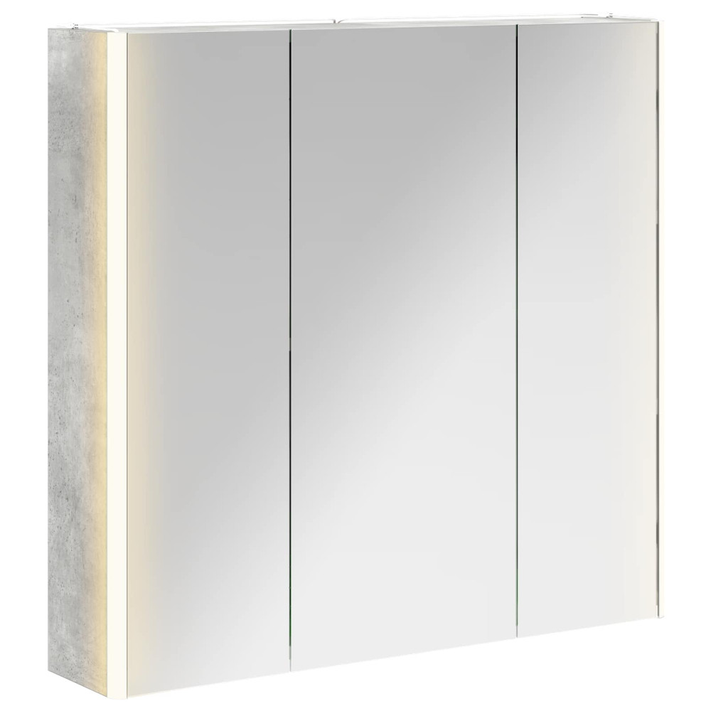 Produktbild för Badrumsspegelskåp Betonggrå 73.5 x 15.5 x 70 cm Konstruerat trä