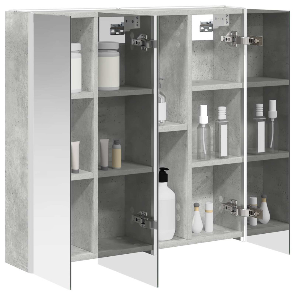 Produktbild för Badrumsspegelskåp Betonggrå 73.5 x 15.5 x 70 cm Konstruerat trä