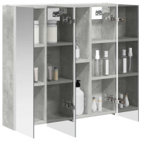 Produktbild för Badrumsspegelskåp Betonggrå 73.5 x 15.5 x 70 cm Konstruerat trä