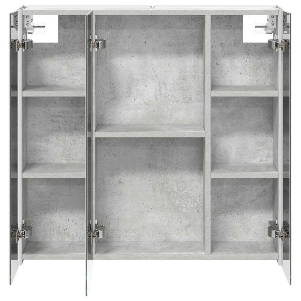 Produktbild för Badrumsspegelskåp Betonggrå 73.5 x 15.5 x 70 cm Konstruerat trä
