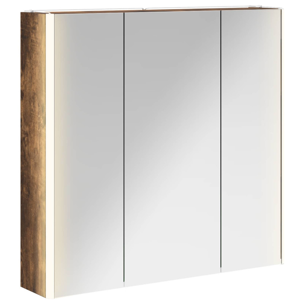 Produktbild för Badrumsspegelskåp Rökt ek 73.5 x 15.5 x 70 cm Konstruerat trä