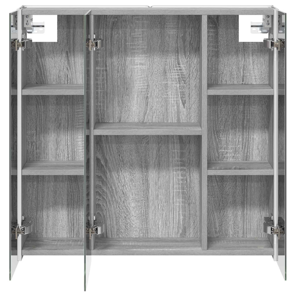 Produktbild för Badrumsspegelskåp med hylla Grå Sonoma 73.5 x 15.5 x 70 cm