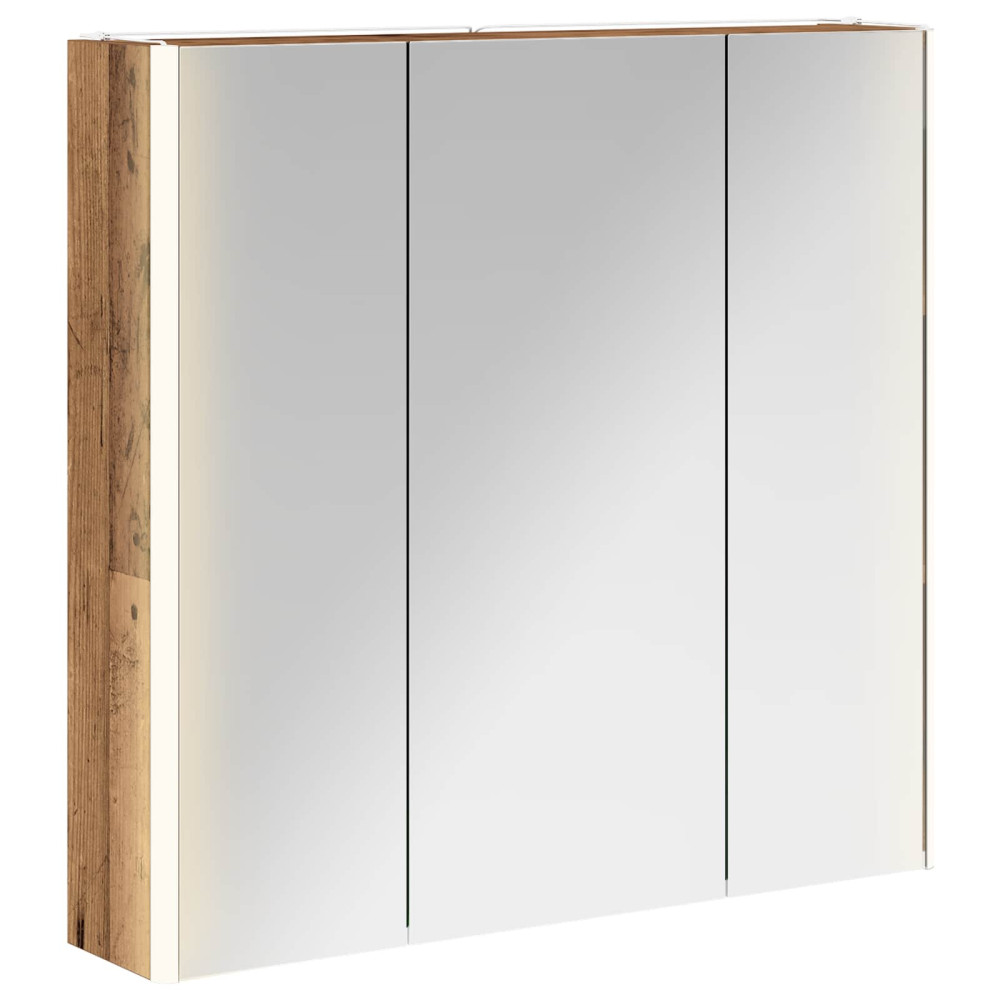 Produktbild för Badrumsspegelskåp med hylla Gammalt trä 73.5 x 15.5 x 70 cm