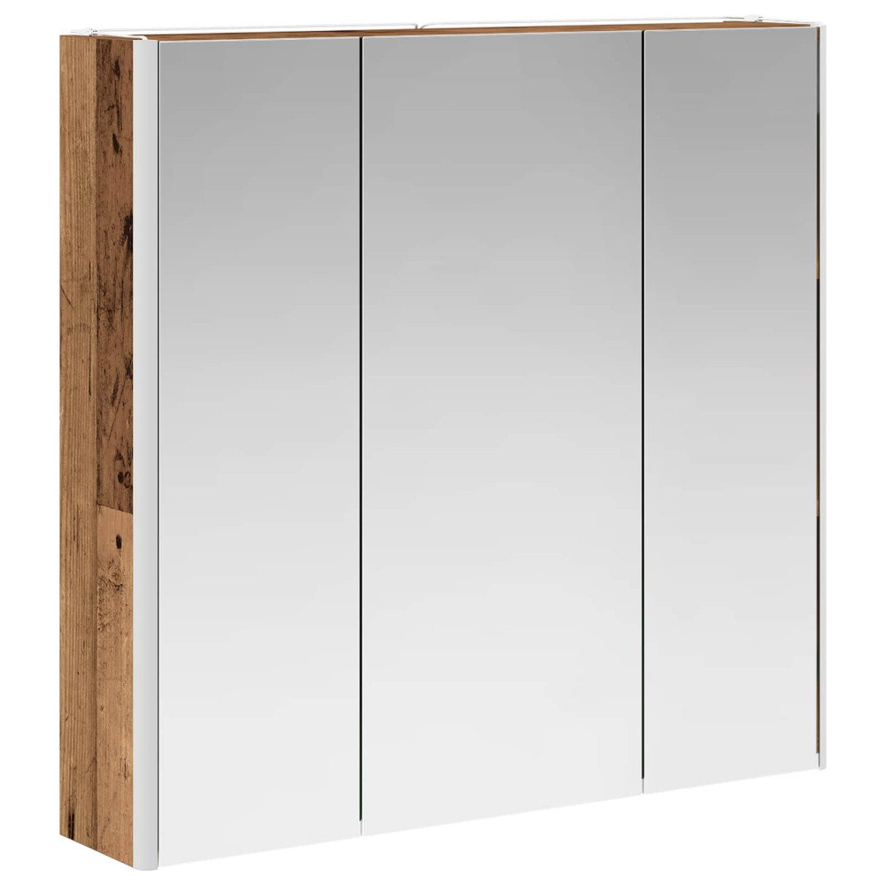 Produktbild för Badrumsspegelskåp med hylla Gammalt trä 73.5 x 15.5 x 70 cm
