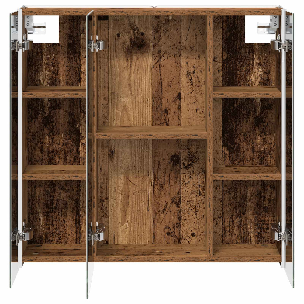 Produktbild för Badrumsspegelskåp med hylla Gammalt trä 73.5 x 15.5 x 70 cm