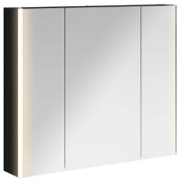 Produktbild för Badrumsspegelskåp Svart Ek 83,5 x 15,5 x 70 cm Konstruerat trä