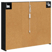 Produktbild för Badrumsspegelskåp Svart Ek 83,5 x 15,5 x 70 cm Konstruerat trä