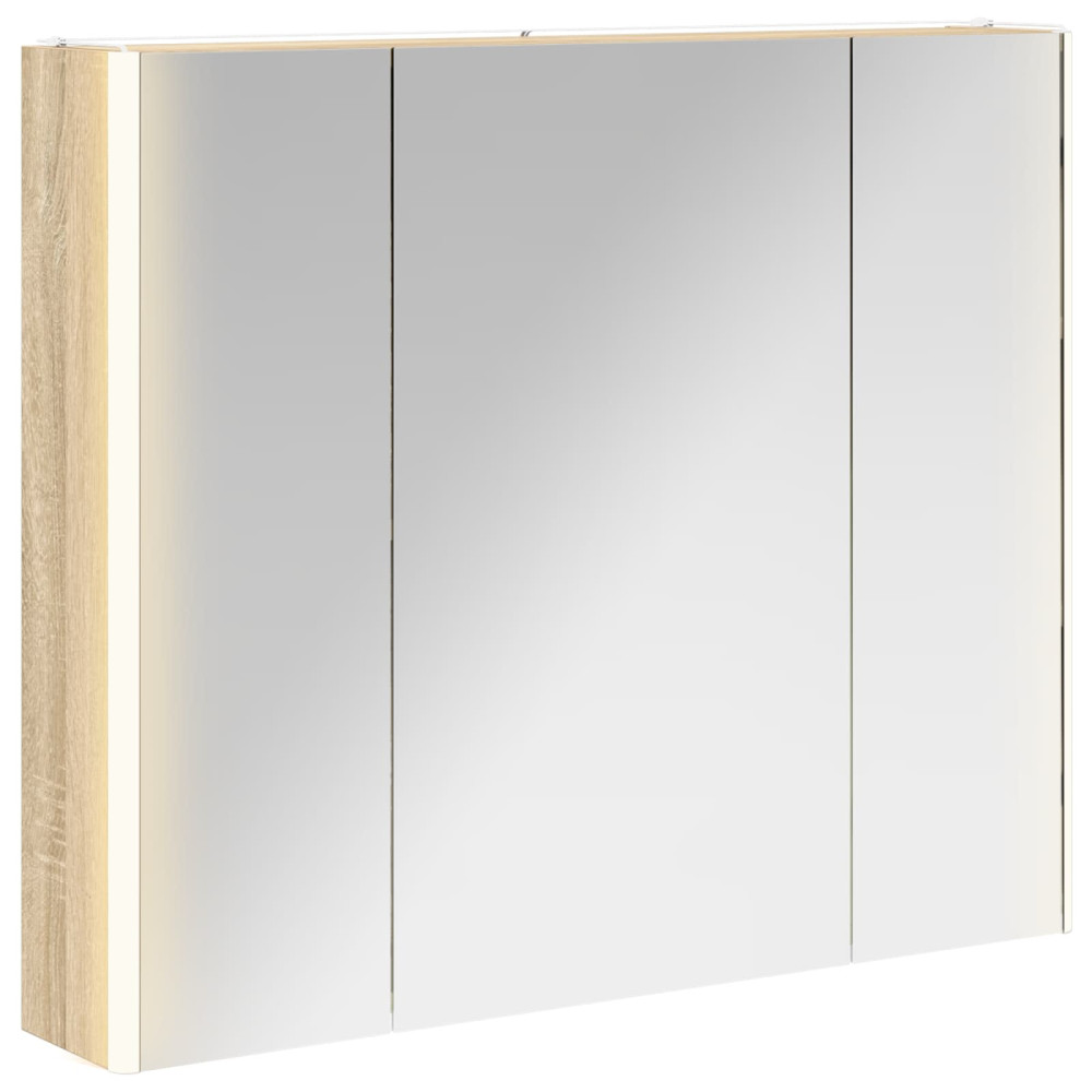 Produktbild för Badrumsspegelskåp Sonoma-ek 83,5 x 15,5 x 70 cm Konstruerat trä