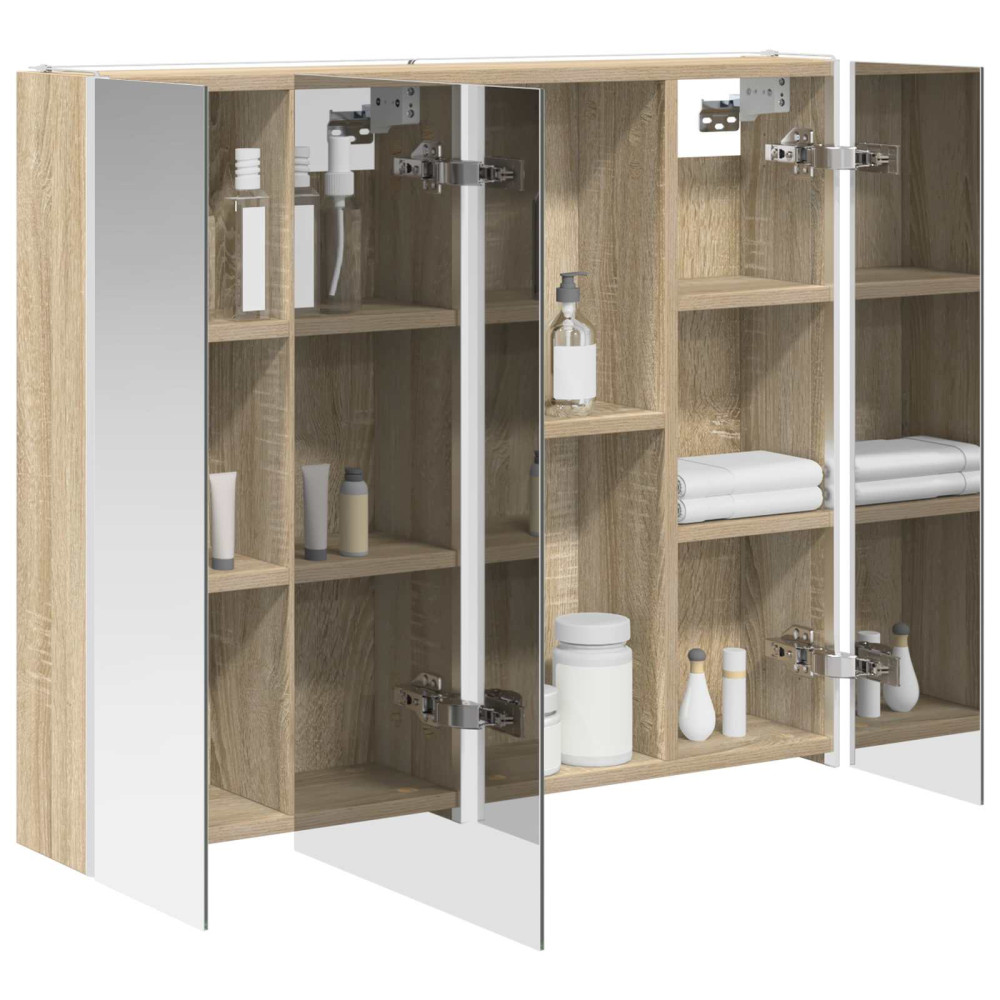 Produktbild för Badrumsspegelskåp Sonoma-ek 83,5 x 15,5 x 70 cm Konstruerat trä