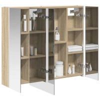 Produktbild för Badrumsspegelskåp Sonoma-ek 83,5 x 15,5 x 70 cm Konstruerat trä