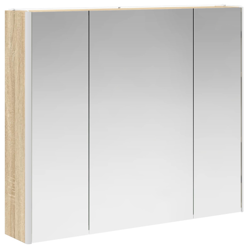 Produktbild för Badrumsspegelskåp Sonoma-ek 83,5 x 15,5 x 70 cm Konstruerat trä