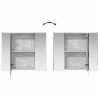 Produktbild för Badrumsspegelskåp Betonggrå 83,5 x 15,5 x 70 cm Konstruerat trä