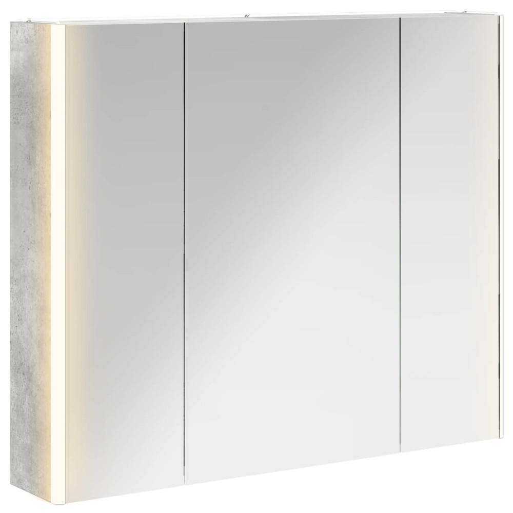 Produktbild för Badrumsspegelskåp Betonggrå 83,5 x 15,5 x 70 cm Konstruerat trä