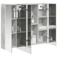 Produktbild för Badrumsspegelskåp Betonggrå 83,5 x 15,5 x 70 cm Konstruerat trä