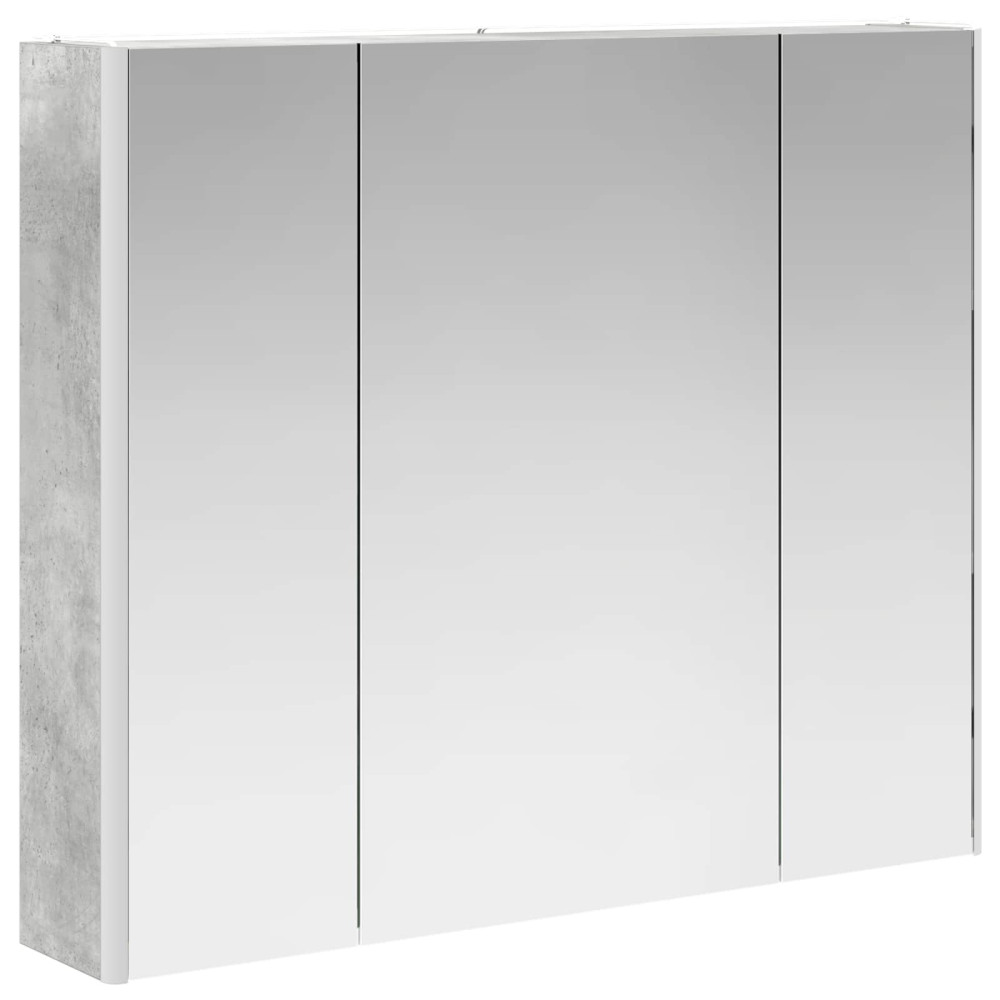 Produktbild för Badrumsspegelskåp Betonggrå 83,5 x 15,5 x 70 cm Konstruerat trä