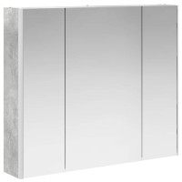 Produktbild för Badrumsspegelskåp Betonggrå 83,5 x 15,5 x 70 cm Konstruerat trä