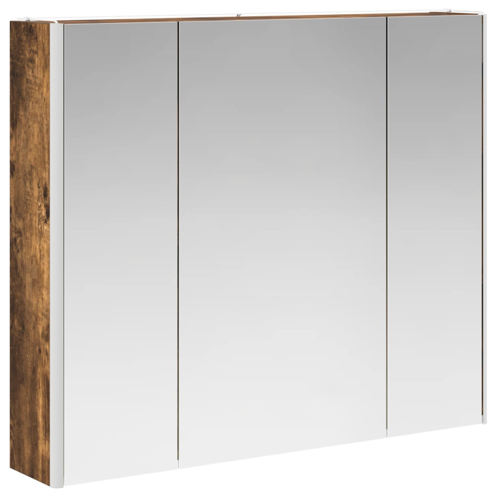 Produktbild för Badrumsspegelskåp Rökt ek 83,5 x 15,5 x 70 cm Konstruerat trä