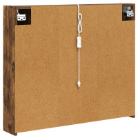 Produktbild för Badrumsspegelskåp Rökt ek 83,5 x 15,5 x 70 cm Konstruerat trä