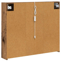 Produktbild för Badrumsspegelskåp Gammalt trä 83,5 x 15,5 x 70 cm