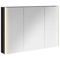 Produktbild för Badrumsspegelskåp Svart Ek 103,5 x 15,5 x 70 cm Konstruerat trä