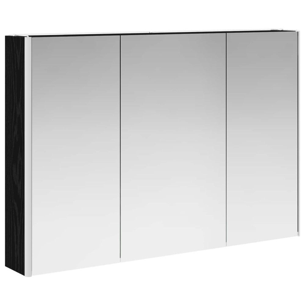 Produktbild för Badrumsspegelskåp Svart Ek 103,5 x 15,5 x 70 cm Konstruerat trä