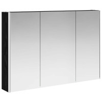 Produktbild för Badrumsspegelskåp Svart Ek 103,5 x 15,5 x 70 cm Konstruerat trä