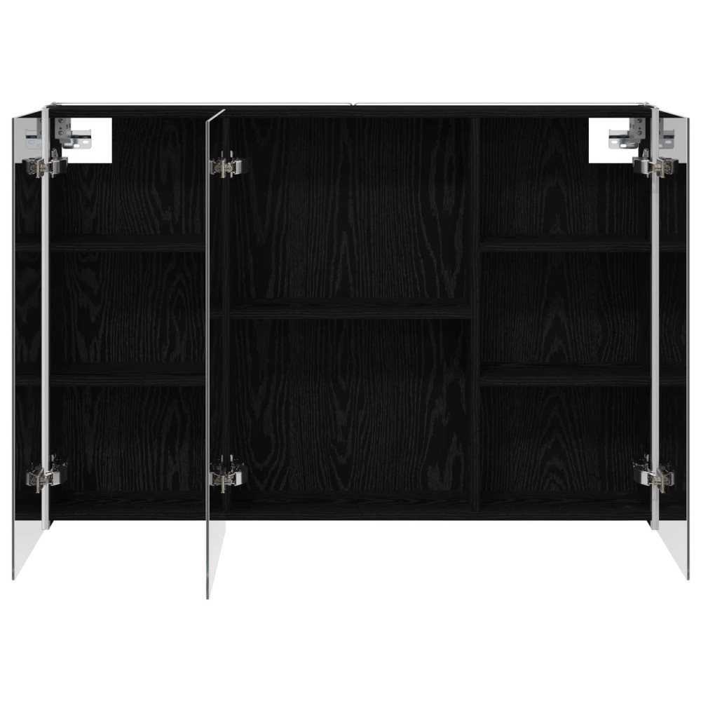 Produktbild för Badrumsspegelskåp Svart Ek 103,5 x 15,5 x 70 cm Konstruerat trä