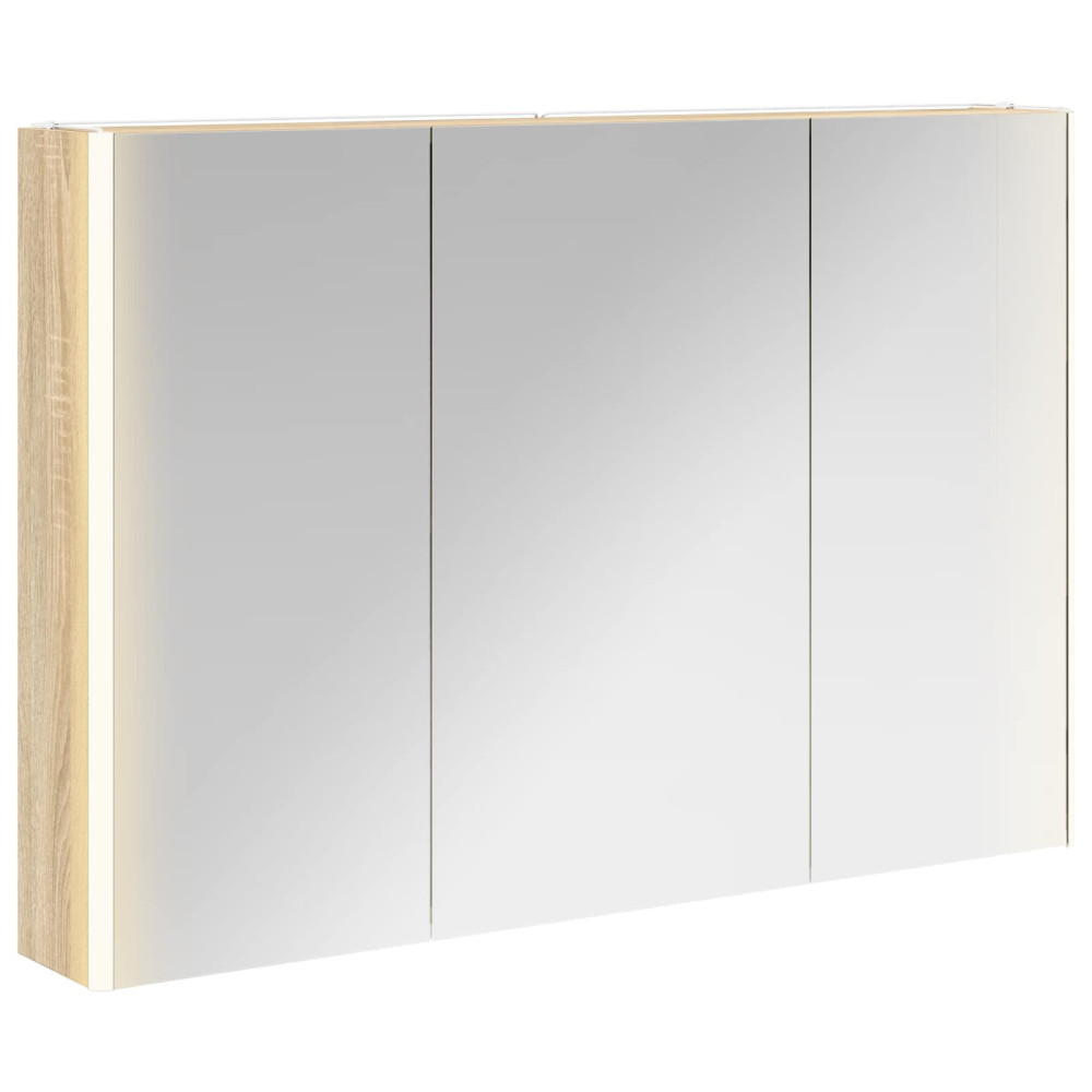 Produktbild för Badrumsspegelskåp Sonoma-ek 103,5 x 15,5 x 70 cm