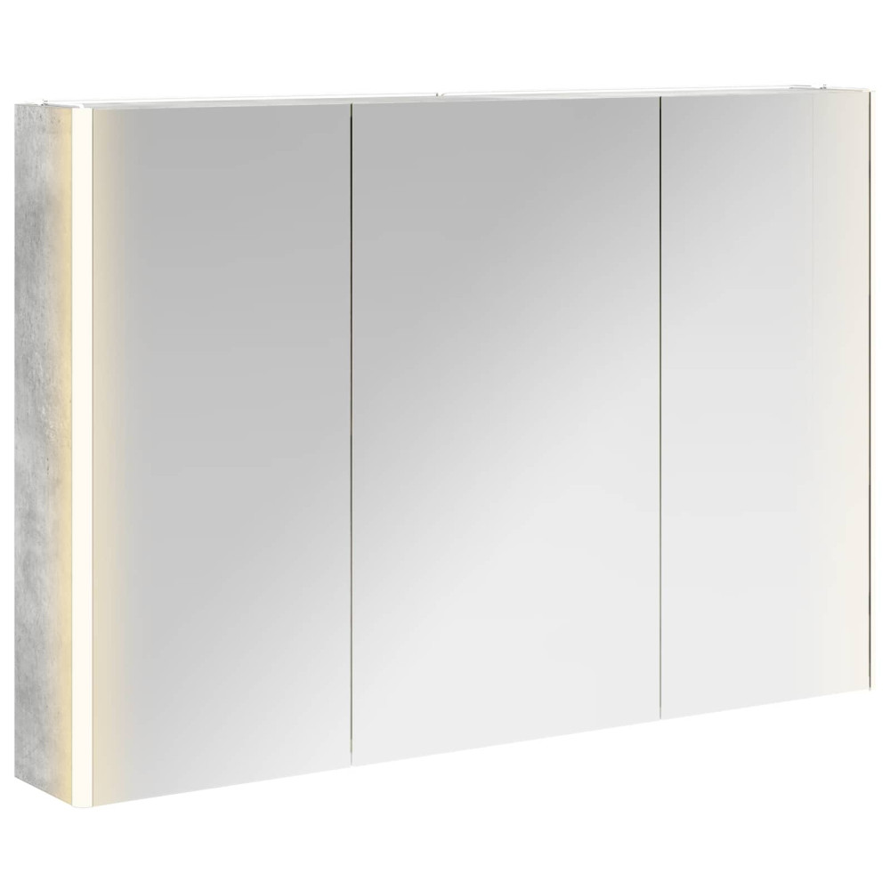 Produktbild för Badrumsspegelskåp Betonggrå 103,5 x 15,5 x 70 cm