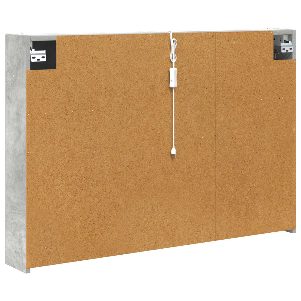 Produktbild för Badrumsspegelskåp Betonggrå 103,5 x 15,5 x 70 cm