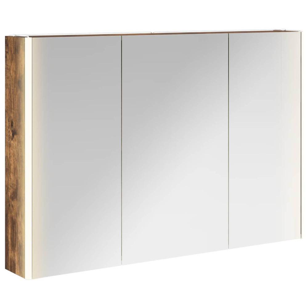 Produktbild för Badrumsspegelskåp Rökt ek 103,5 x 15,5 x 70 cm Konstruerat trä