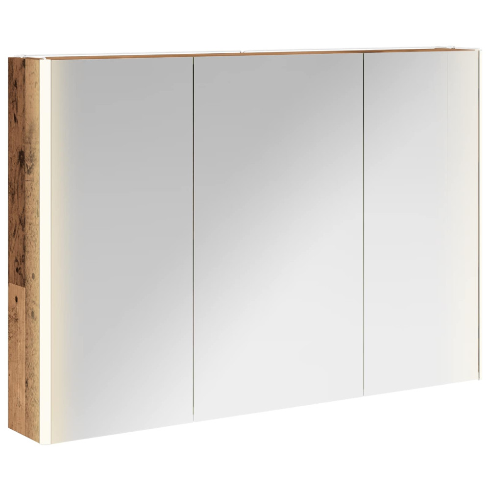 Produktbild för Badrumsspegelskåp Gammalt trä 103,5 x 15,5 x 70 cm