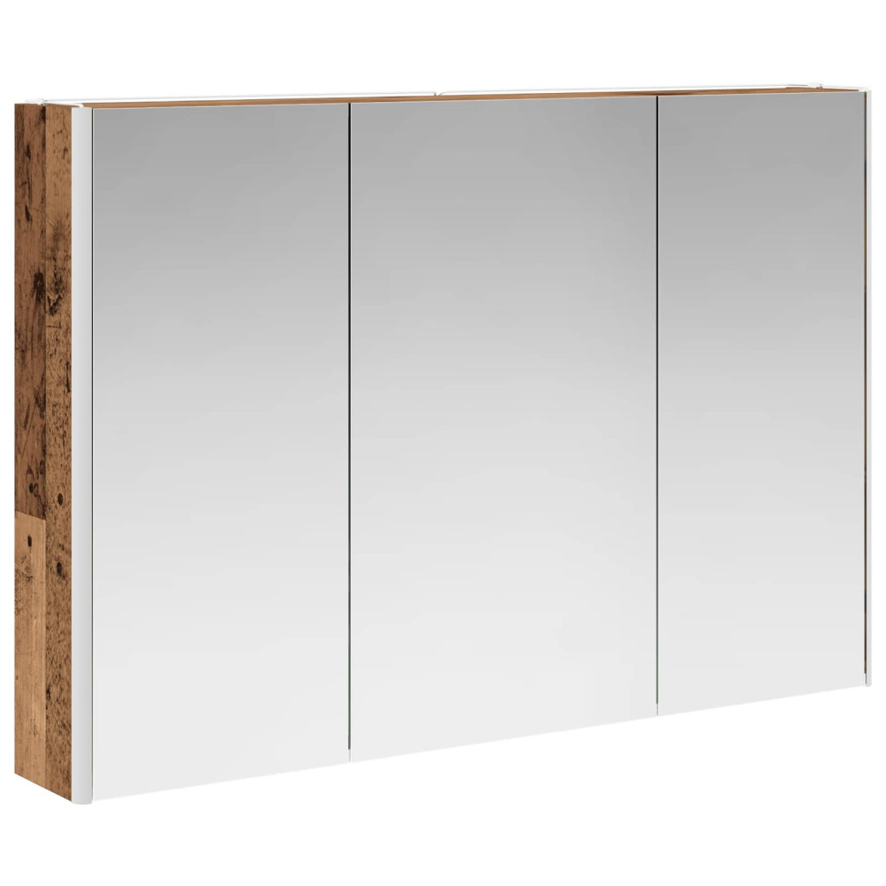 Produktbild för Badrumsspegelskåp Gammalt trä 103,5 x 15,5 x 70 cm